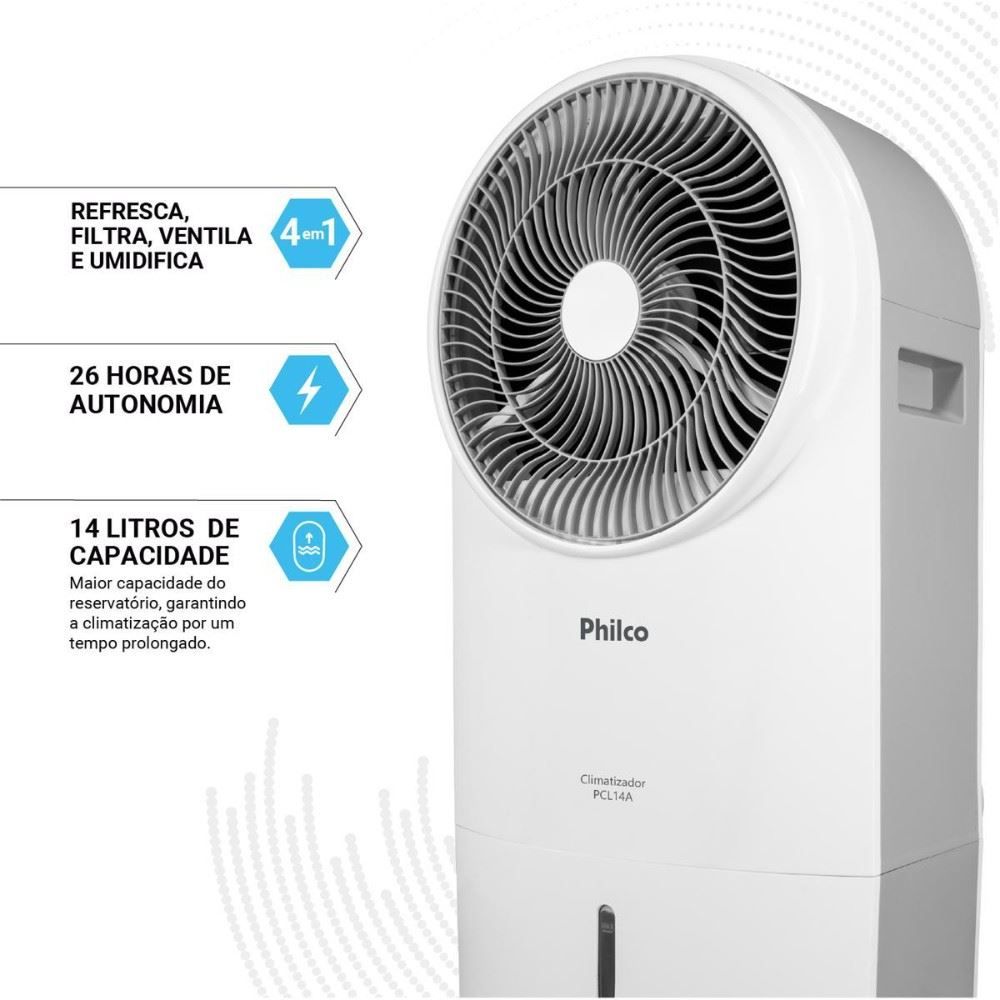 Climatizador de Ar Philco 14 Litros 4 em 1 90W PCL14A