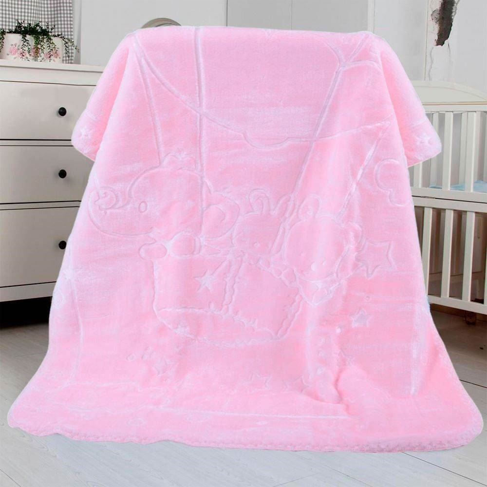 Cobertor De Bebê 100% Poliéster Alto Relevo Yoyo - Rosa