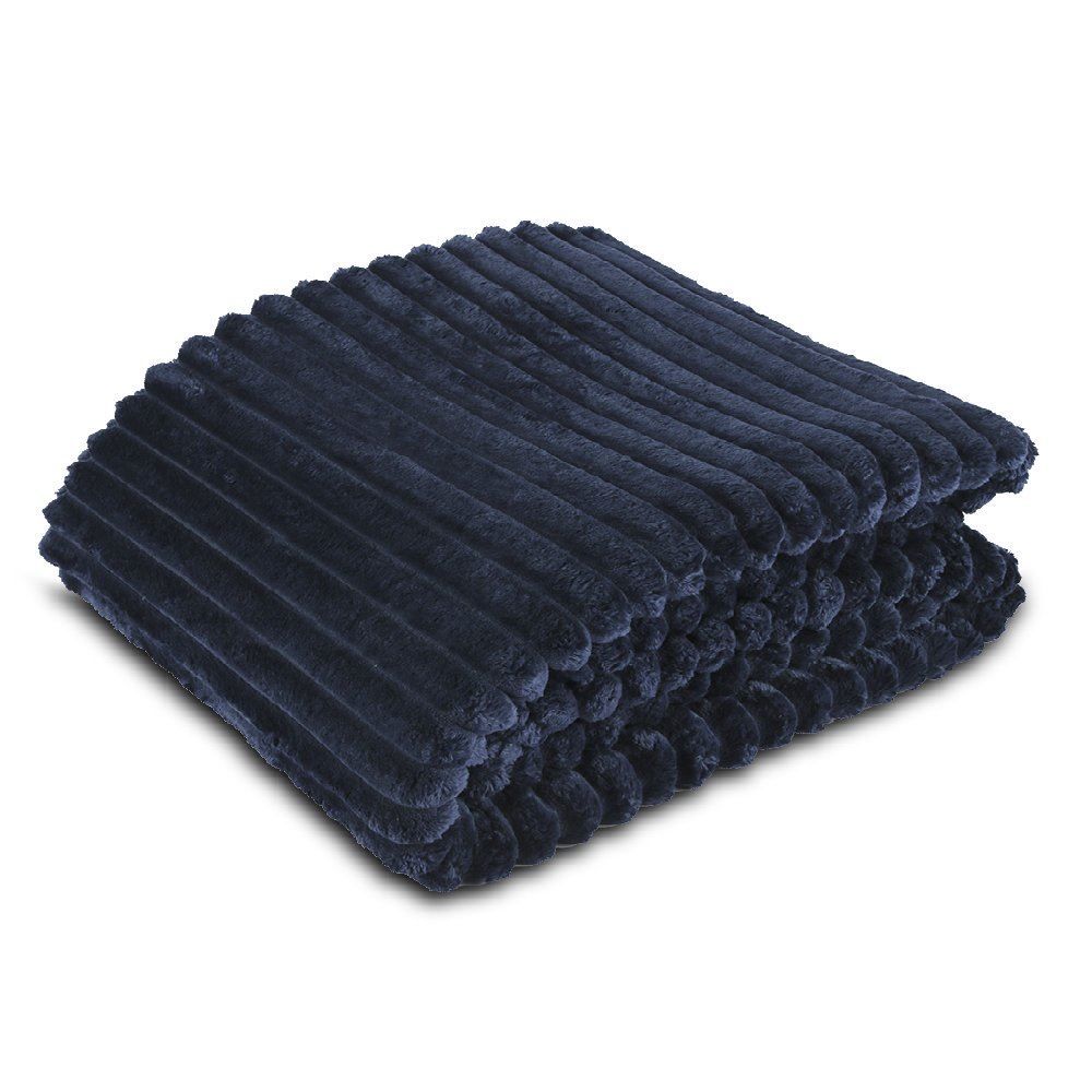 Cobertor Casal 100% Poliéster Premier Canelado Havan Casa - Azul