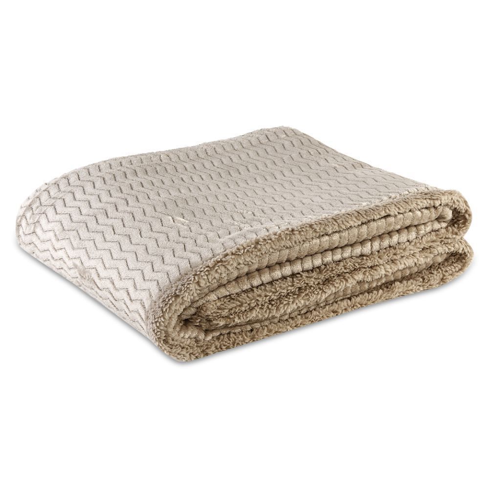 Cobertor Casal Dupla Face Aspen Sherpa Havan Casa - Bege 