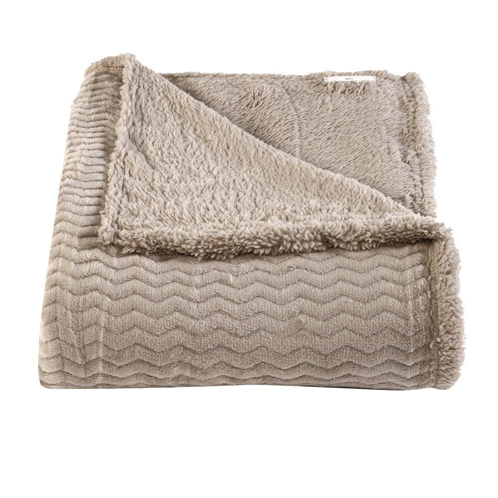 Cobertor Casal Dupla Face Aspen Sherpa Havan Casa - Bege 