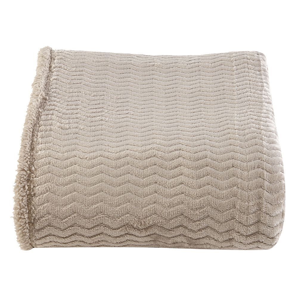 Cobertor Casal Dupla Face Aspen Sherpa Havan Casa - Bege 