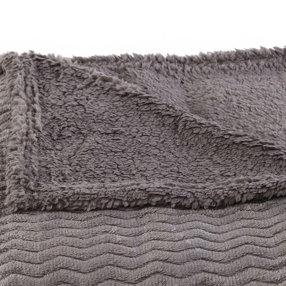 Cobertor Casal Dupla Face Aspen Sherpa Havan Casa - Cinza