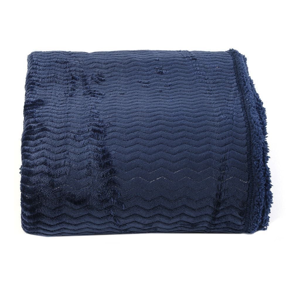 Cobertor Casal Dupla Face Aspen Sherpa Havan Casa - Marinho 