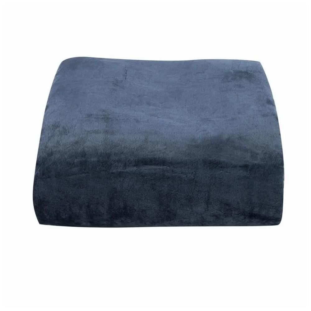 Cobertor Casal Microfibra Velour Neo Clássico Camesa - Azul Escuro