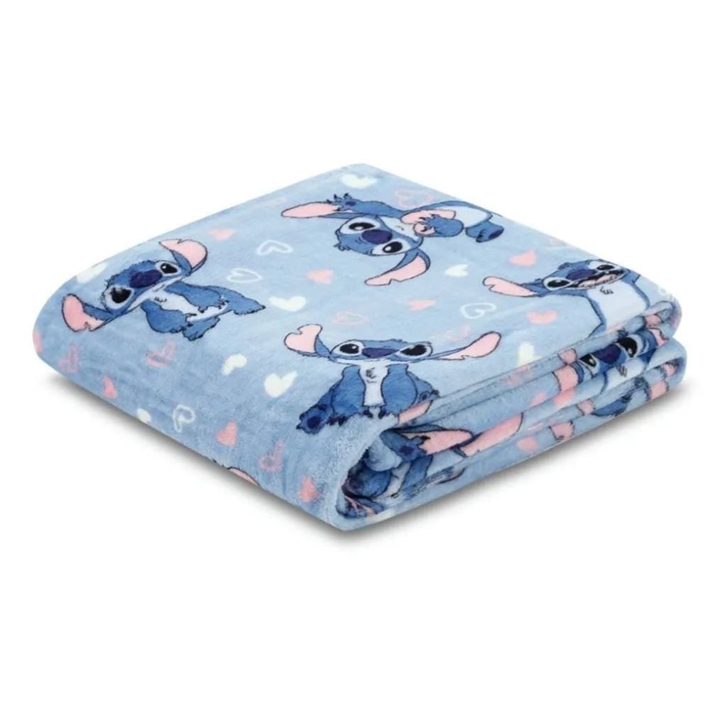 Cobertor Infantil 100% Poliéster Estampado Disney - Stitch Corações