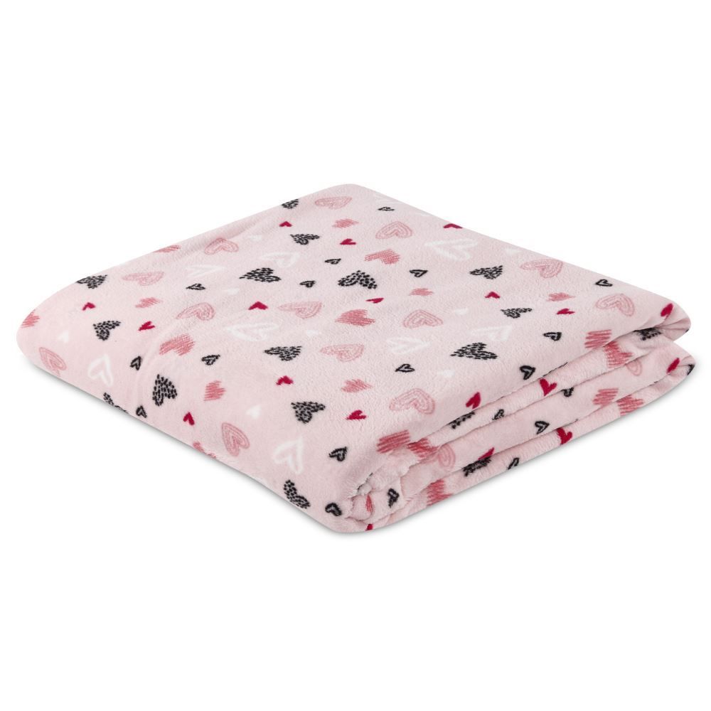 Cobertor Infantil 100% Poliéster Estampado Havan Casa - Coração Rosa