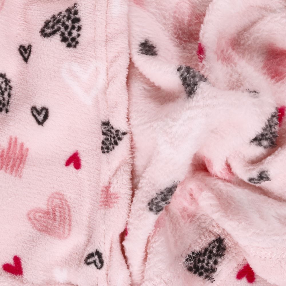 Cobertor Infantil 100% Poliéster Estampado Havan Casa - Coração Rosa