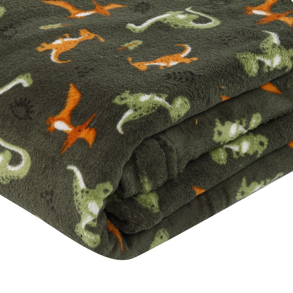 Cobertor Infantil 100% Poliéster Estampado Havan Casa - Dinossauro Verde
