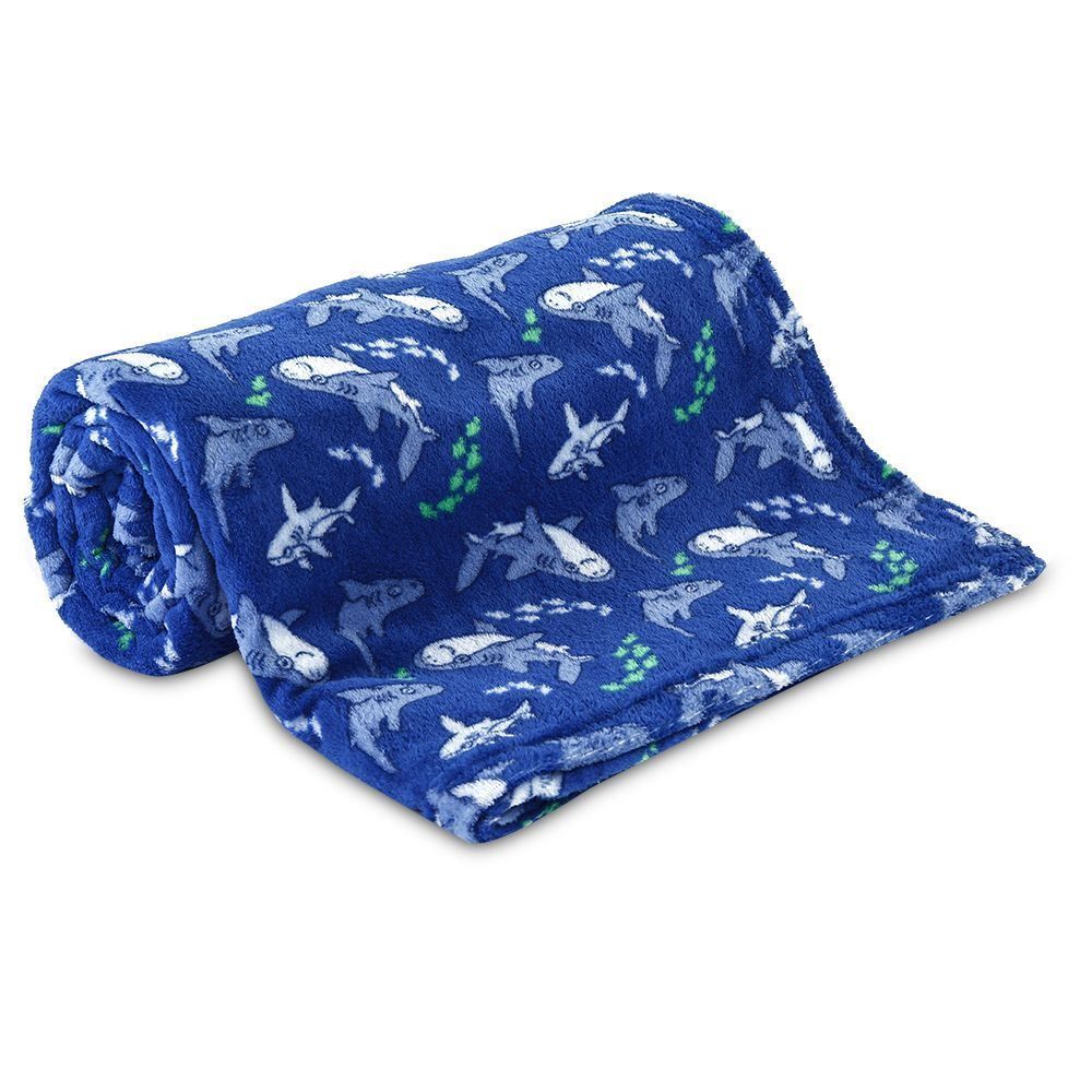 Cobertor Infantil 100% Poliéster Estampado Havan Casa - Tubarão Azul 