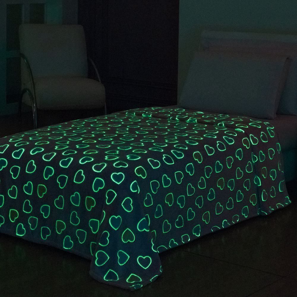 Cobertor Infantil Mágico Encantos Brilha No Escuro Havan Kids - Corações Pink