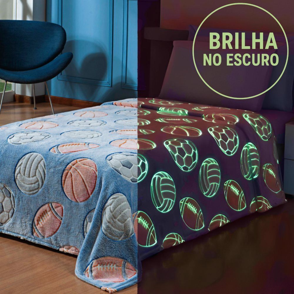 Cobertor Infantil Mágico Encantos Brilha No Escuro - Balls