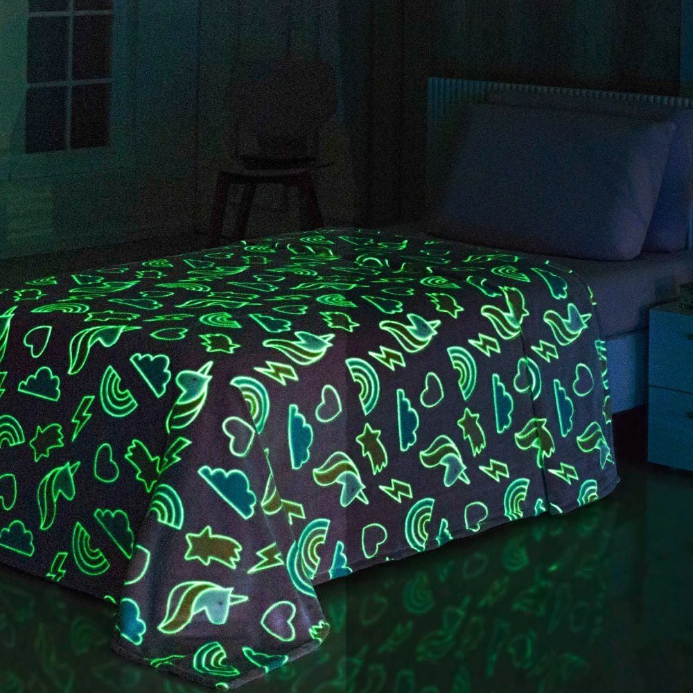 Cobertor Infantil Mágico Encantos Brilha No Escuro - Rainbow Rosa Pink