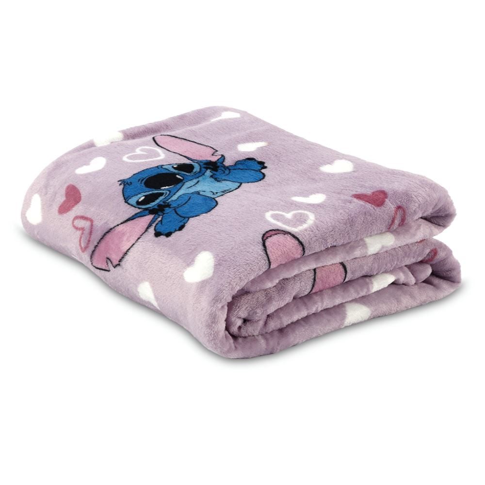 Cobertor Infantil Solteiro Estampado Disney - Stitch Angel Coração