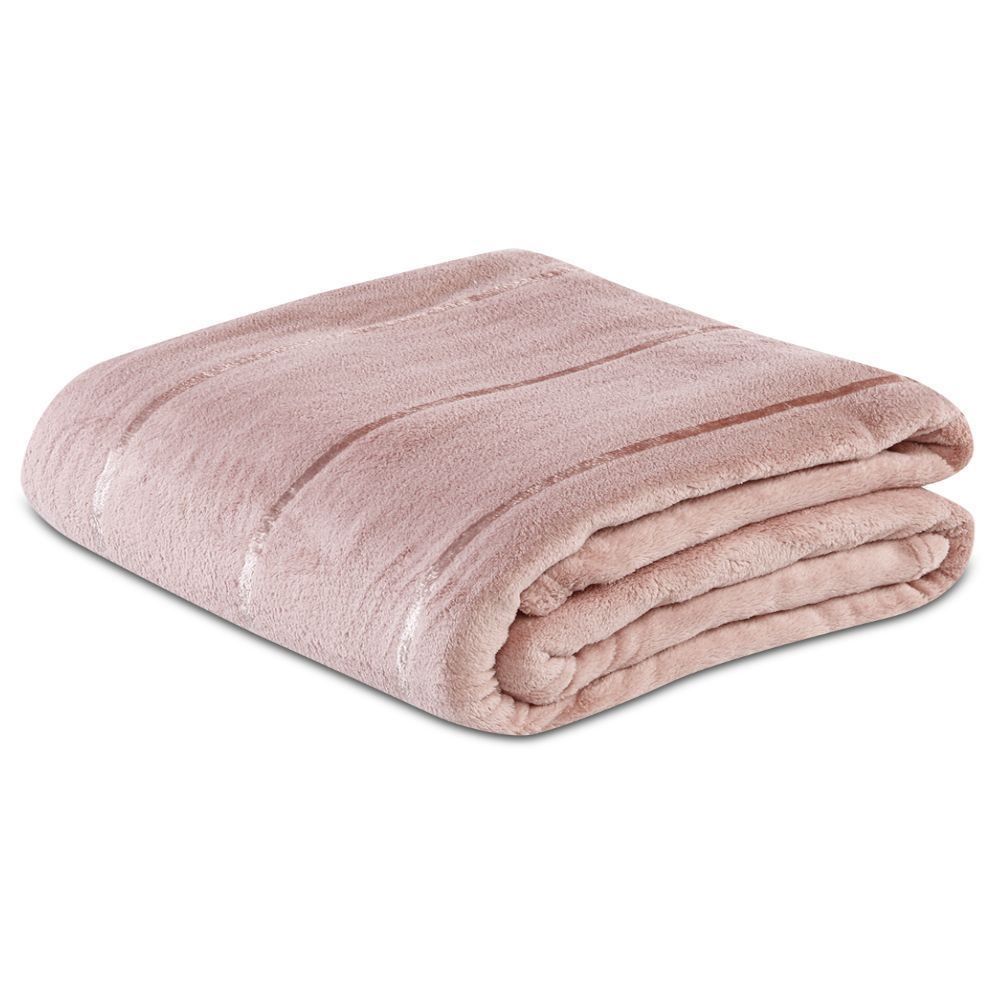 Cobertor King 100% Poliéster Elegance Stripe Havan Casa - Rosa Pálido 
