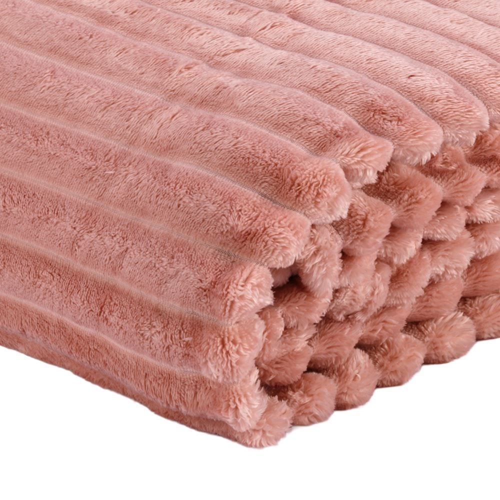 Cobertor King 100% Poliéster Premier Canelado Havan Casa - Rosa Pétala