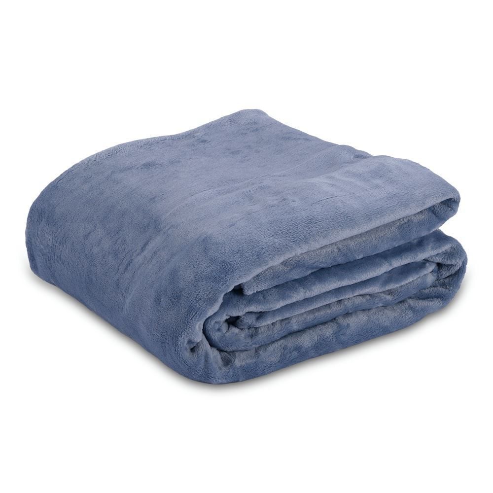 Cobertor King Premier Liso 100% Poliéster Havan Casa - Azul Névoa