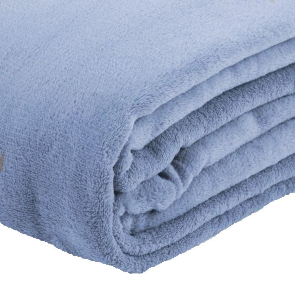 Cobertor Queen Microfibra Liso Paris Havan Casa 1 Pç - Azul