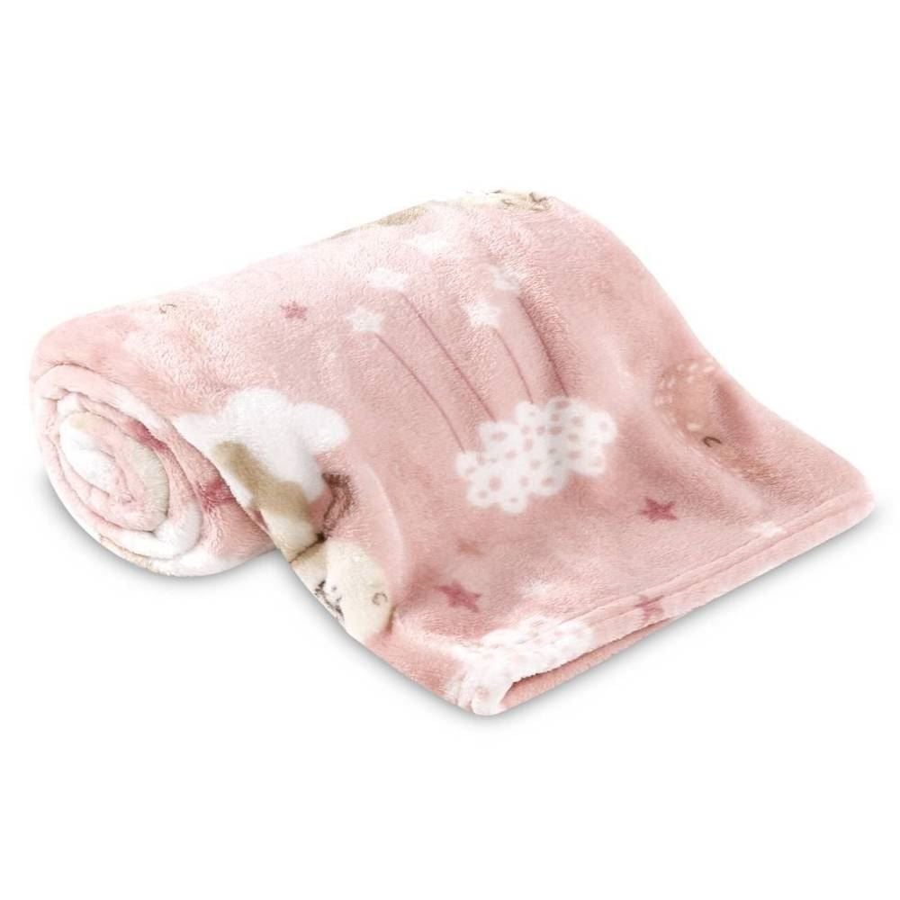Cobertor Para Bebê Flannel Baby Camesa - Soneca Rosa