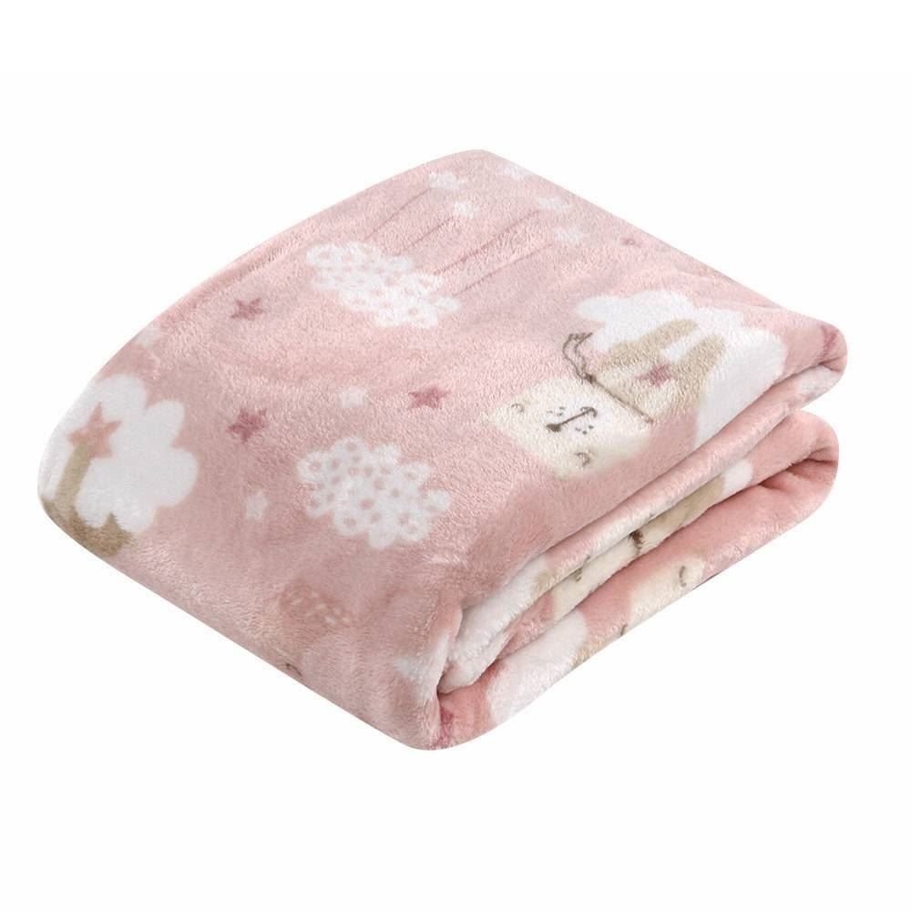 Cobertor Para Bebê Flannel Baby Camesa - Soneca Rosa