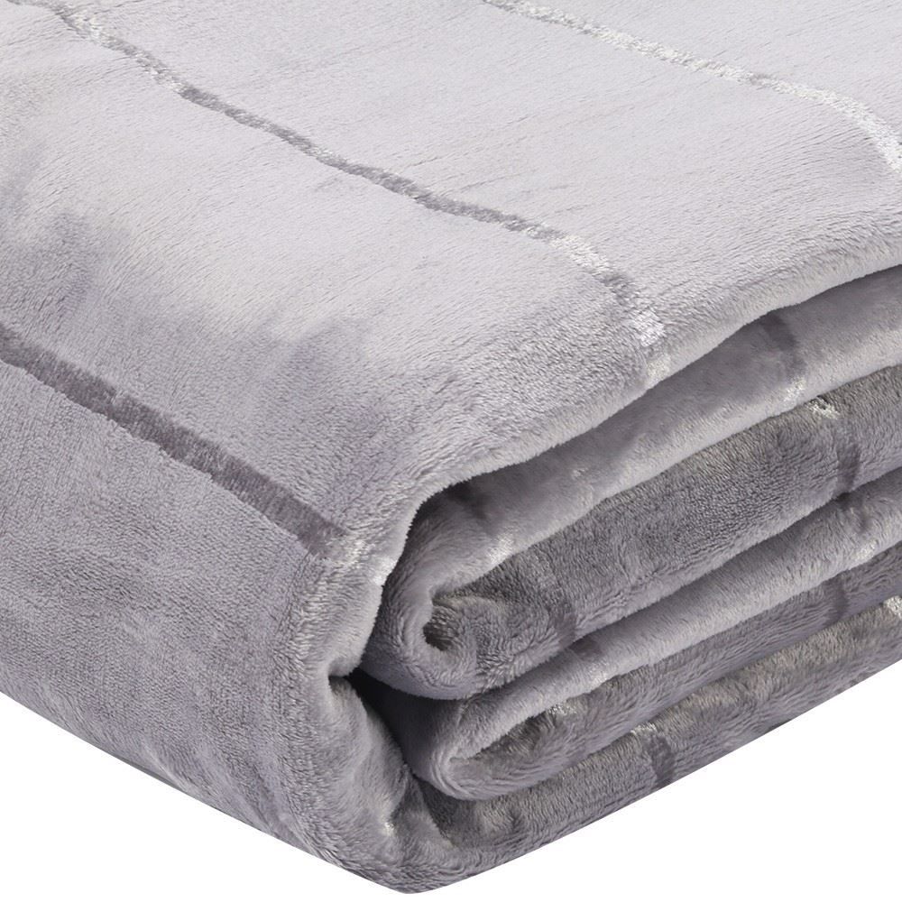 Cobertor Queen 100% Poliéster Elegance Havan Casa - Cinza