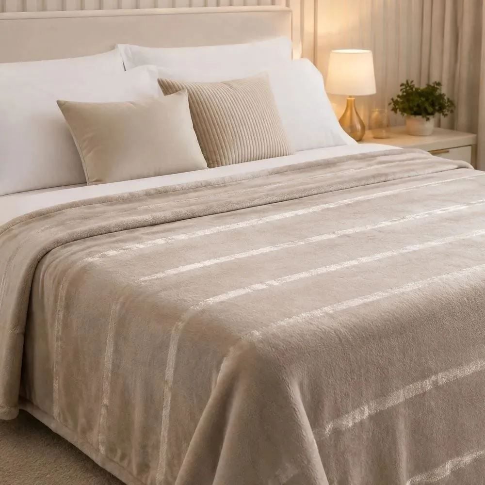 Cobertor Queen 100% Poliéster Elegance Havan Casa - Cru