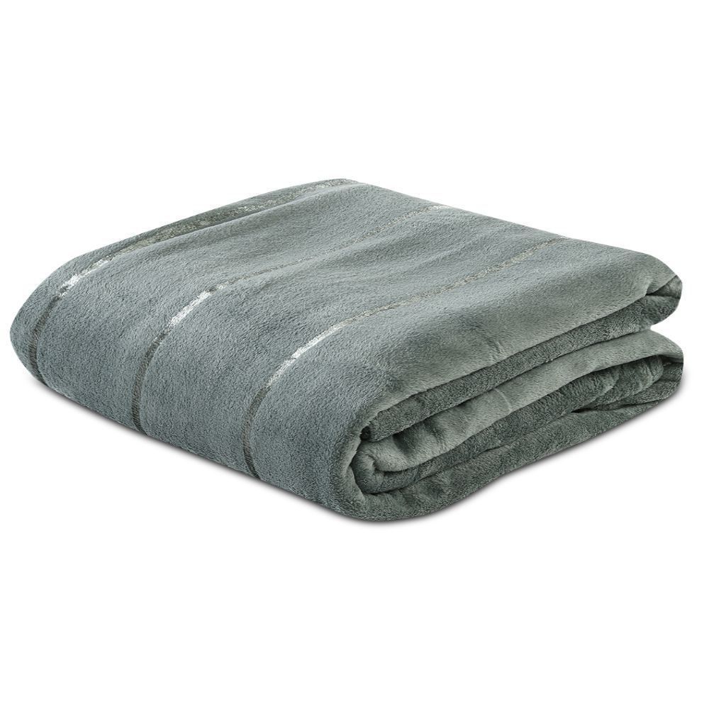 Cobertor Queen 100% Poliéster Elegance Stripe Havan Casa - Verde Buona