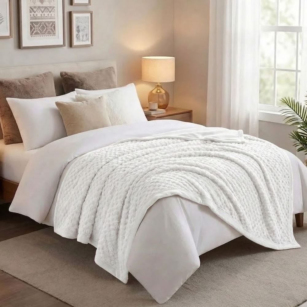 Cobertor Queen 100% Poliéster Imperial Havan Casa - Off White