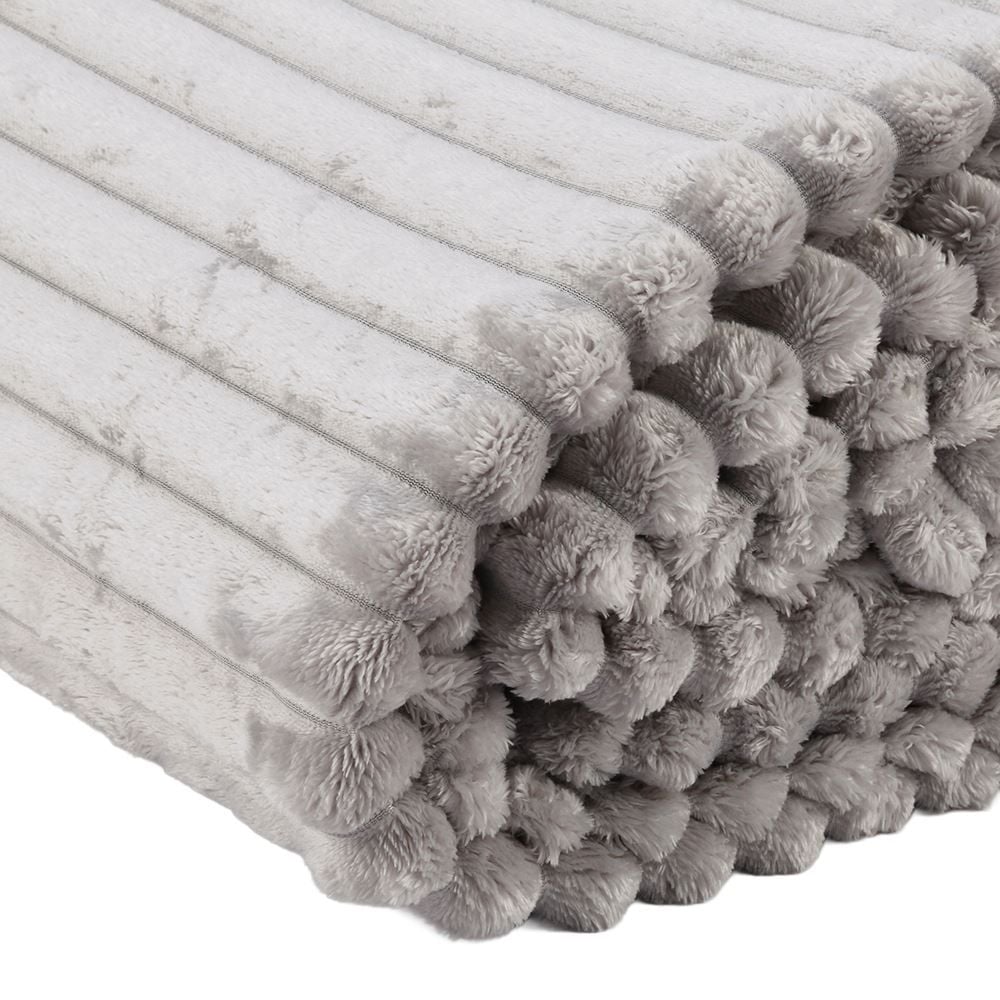 Cobertor Queen 100% Poliéster Premier Canelado Havan Casa - Prata