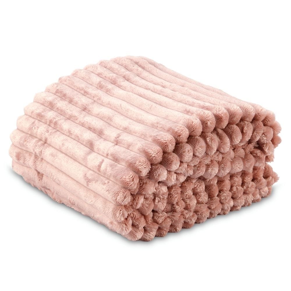 Cobertor Queen 100% Poliéster Premier Canelado Havan Casa - Rosa Pétala