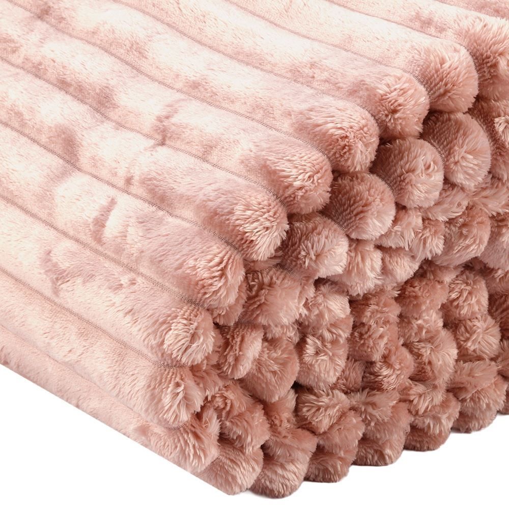 Cobertor Queen 100% Poliéster Premier Canelado Havan Casa - Rosa Pétala