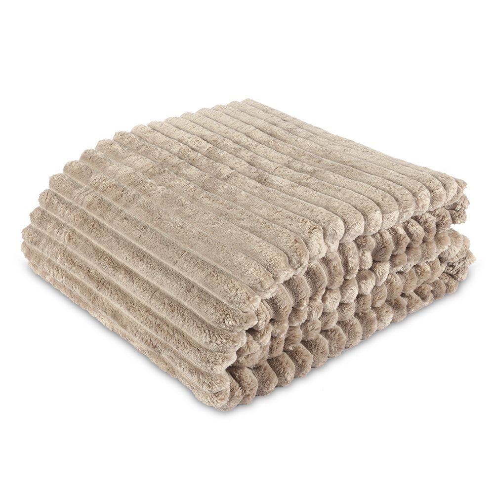 Cobertor Queen 100% Poliéster Premier Canelado Havan Casa - Bege