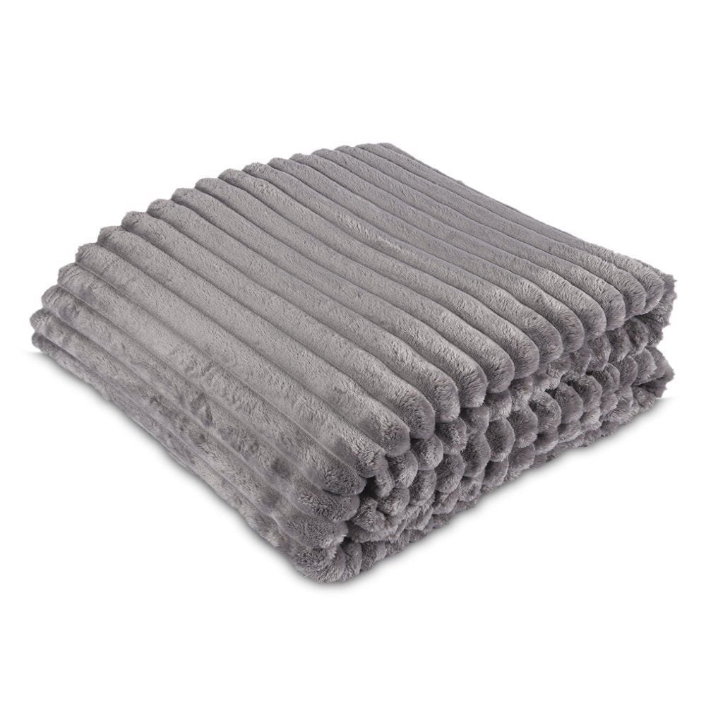 Cobertor Queen 100% Poliéster Premier Canelado Havan Casa - Cinza Amianto