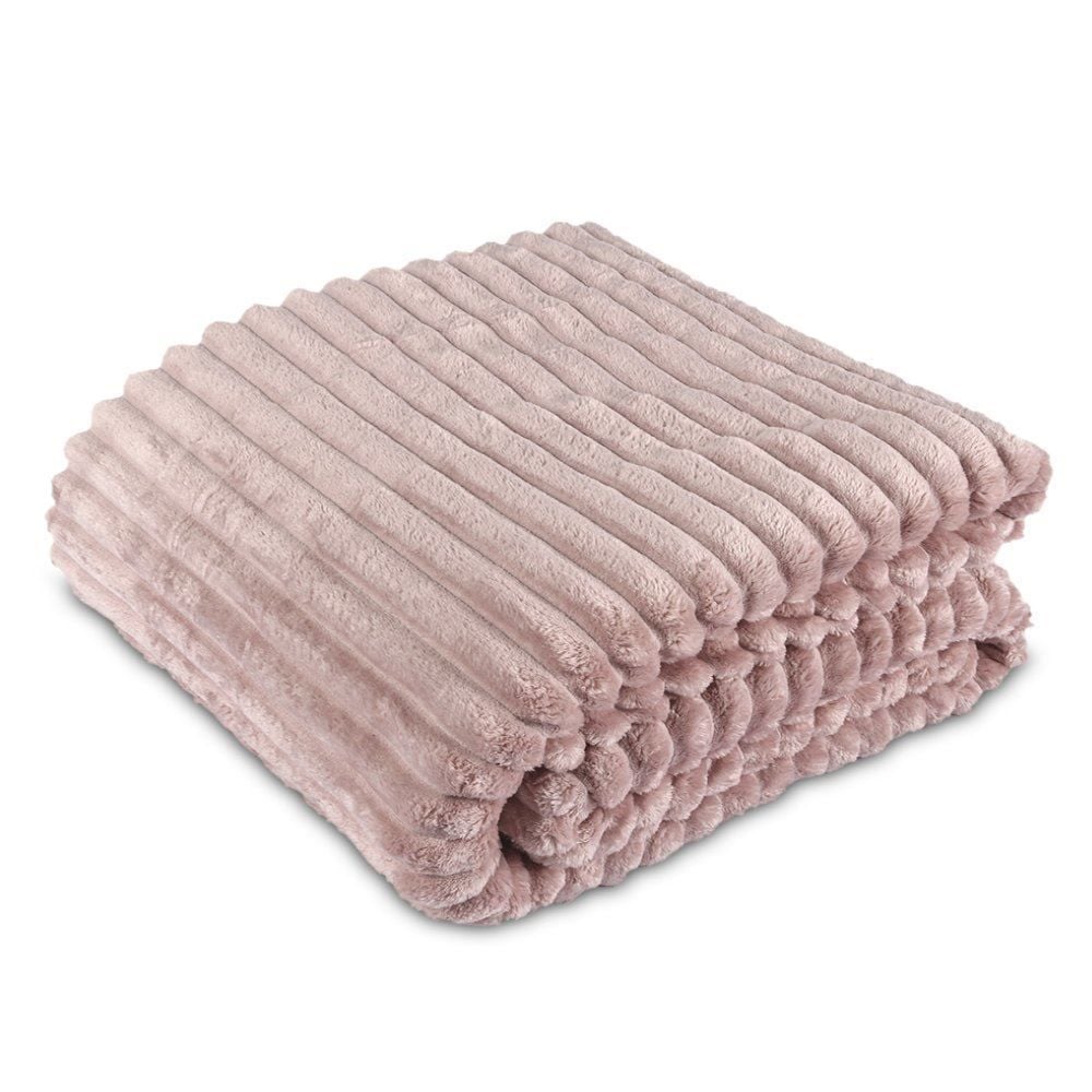 Cobertor Queen 100% Poliéster Premier Canelado Havan Casa - Rosa Pálido