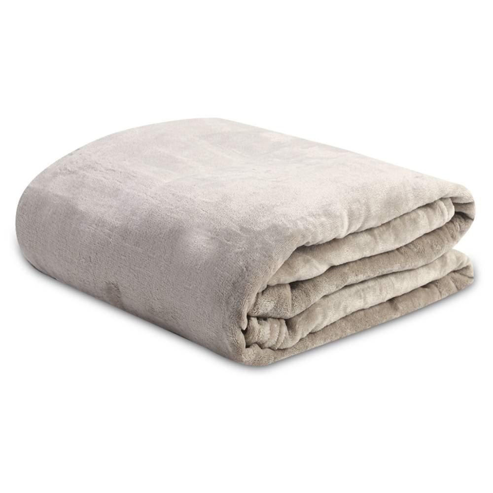 Cobertor Queen Microfibra Velour Neo Clássico Camesa - Bege