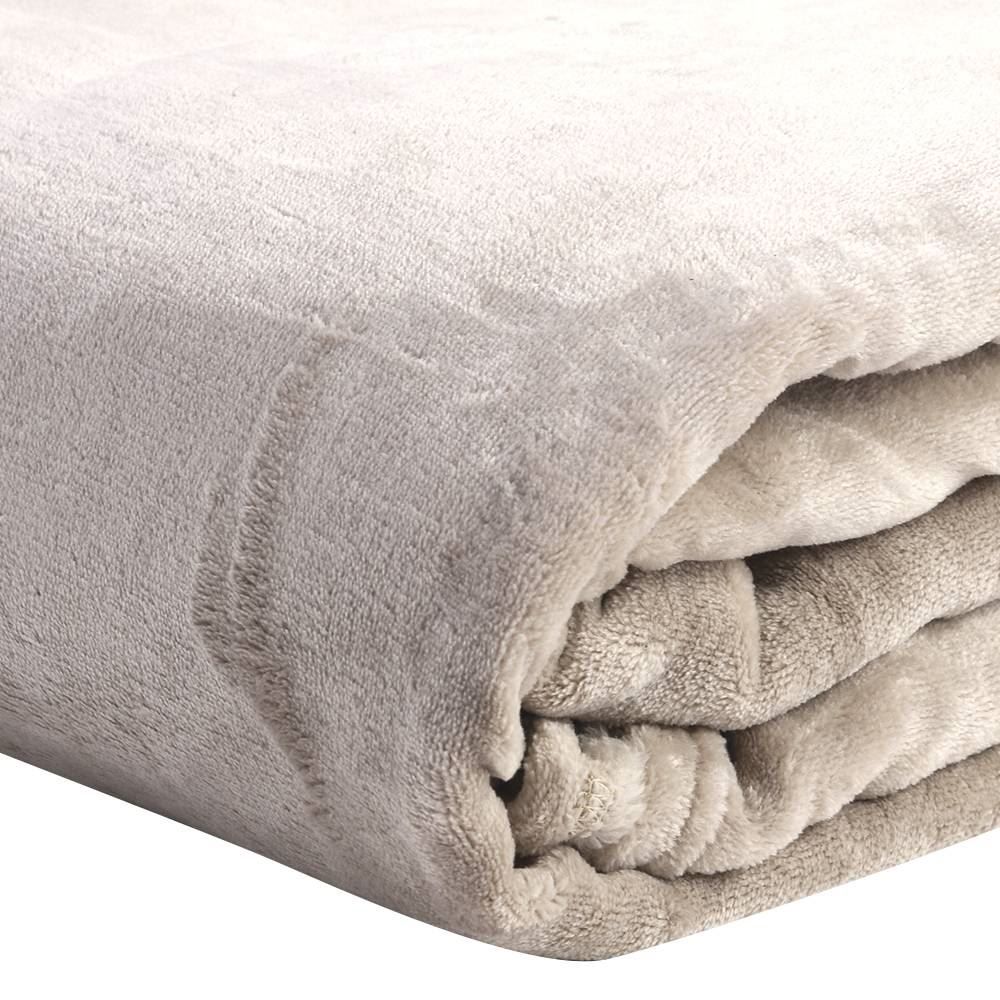 Cobertor Queen Microfibra Velour Neo Clássico Camesa - Bege