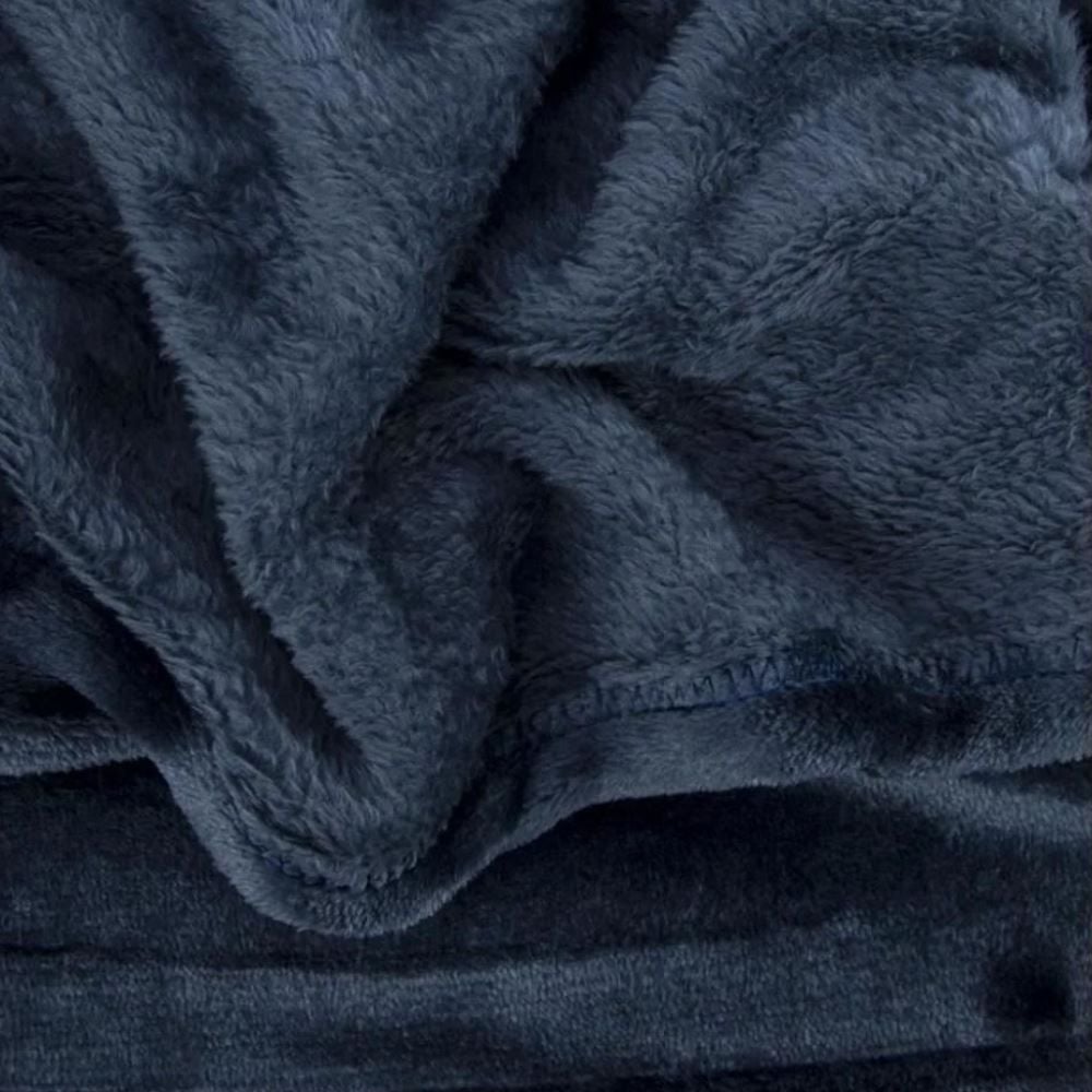 Cobertor Queen Neo Velour Camesa - Azul