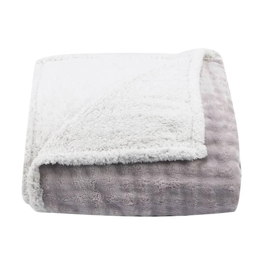 Cobertor Queen Sherpa Requinte Havan Casa - Cinza Ice