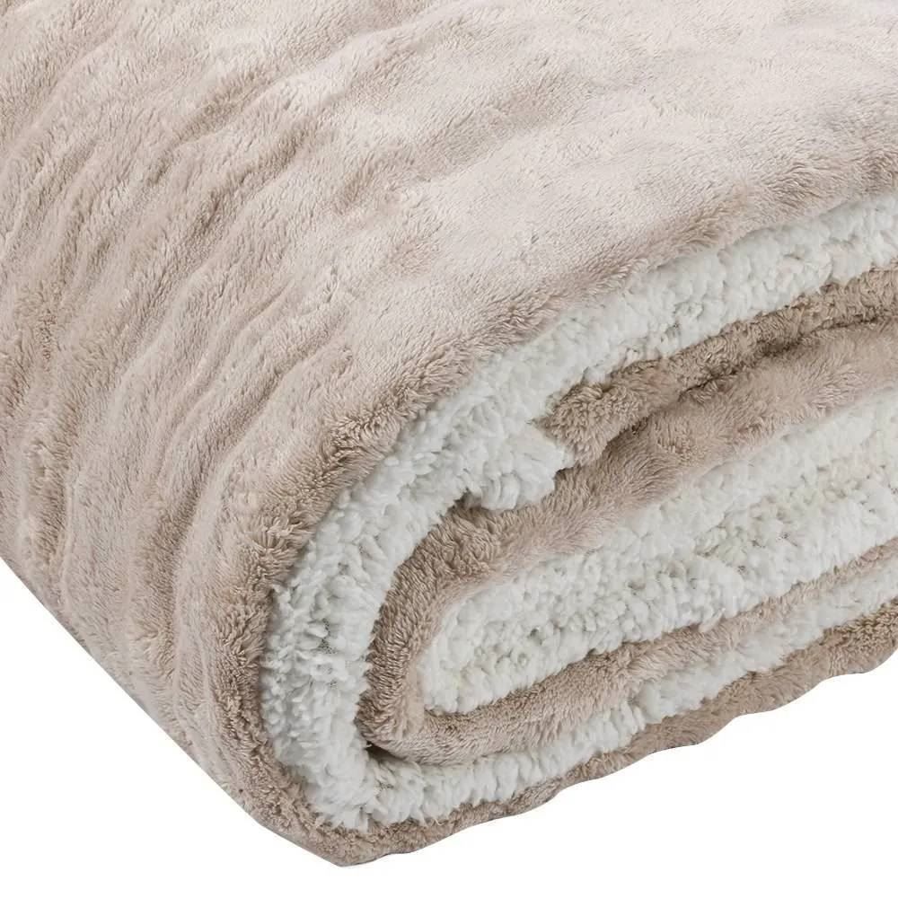 Cobertor Queen Sherpa Requinte Havan Casa - Bege