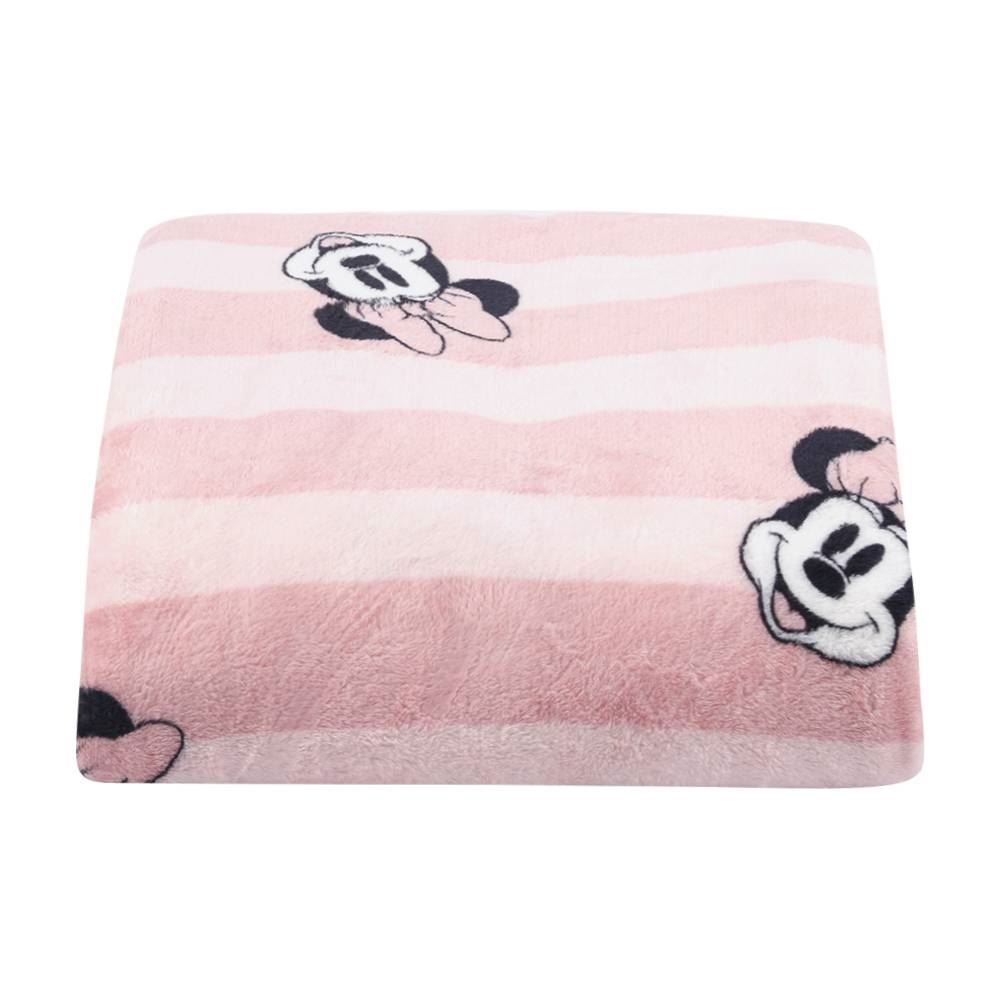 Cobertor Solteiro Infantil 100% Poliéster Disney - Minnie Listras