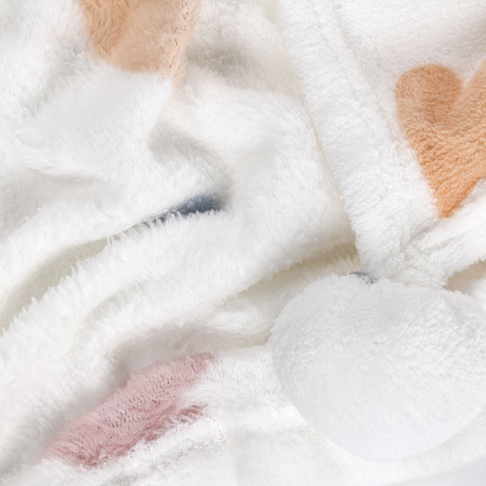 Cobertor Solteiro Infantil 100% Poliéster Pompom Havan Kids - Coração Color