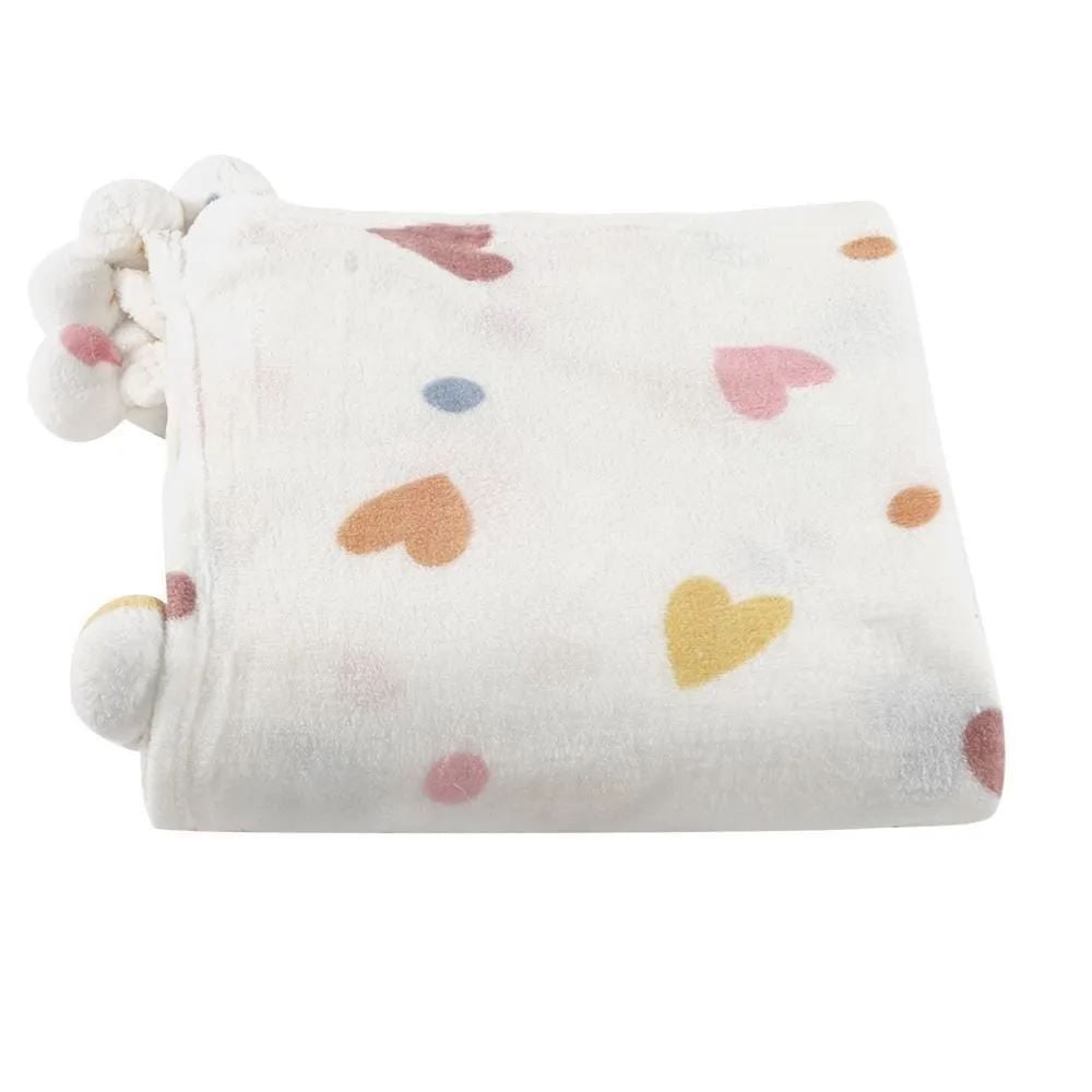 Cobertor Solteiro Infantil Pompom Havan Kids - Coração
