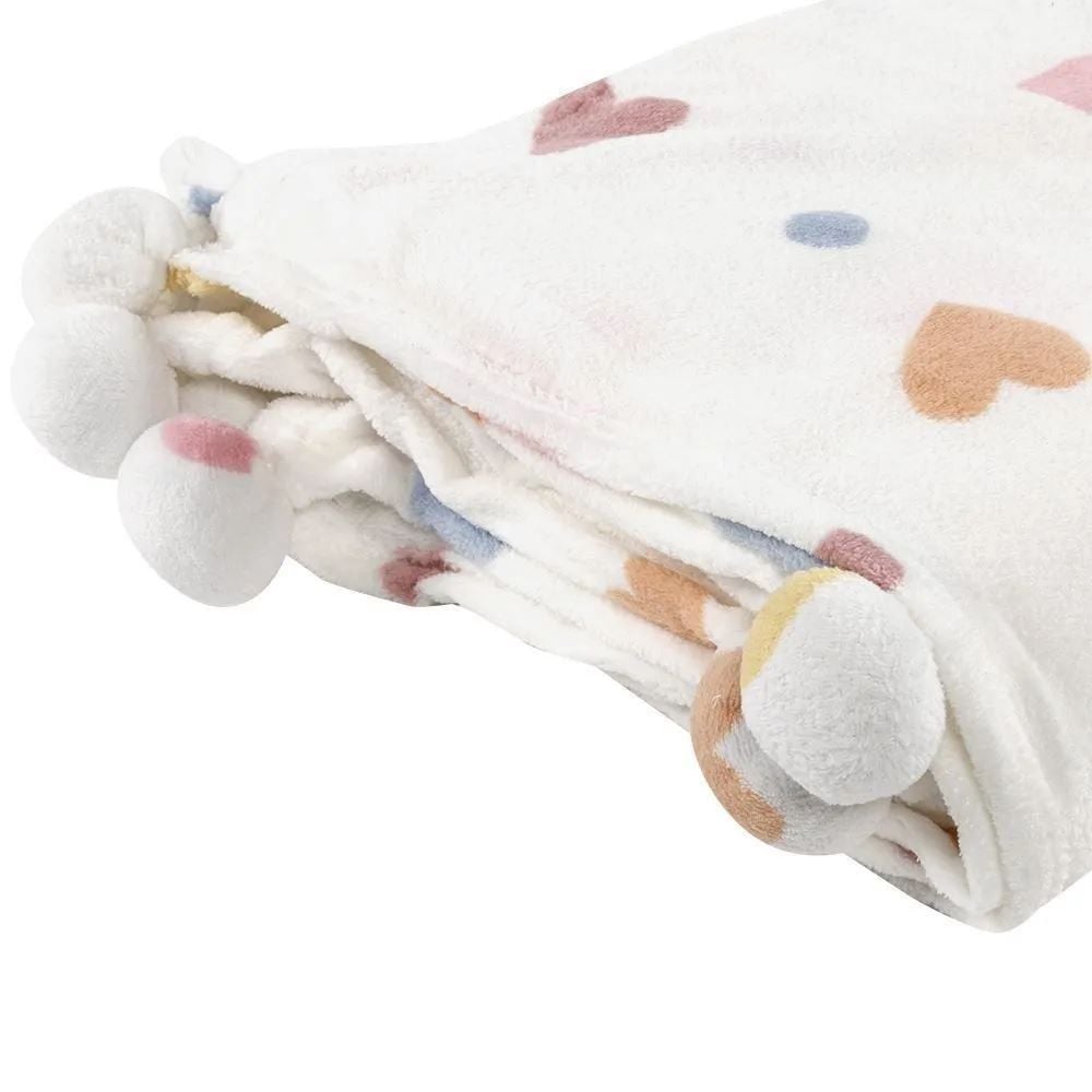 Cobertor Solteiro Infantil Pompom Havan Kids - Coração