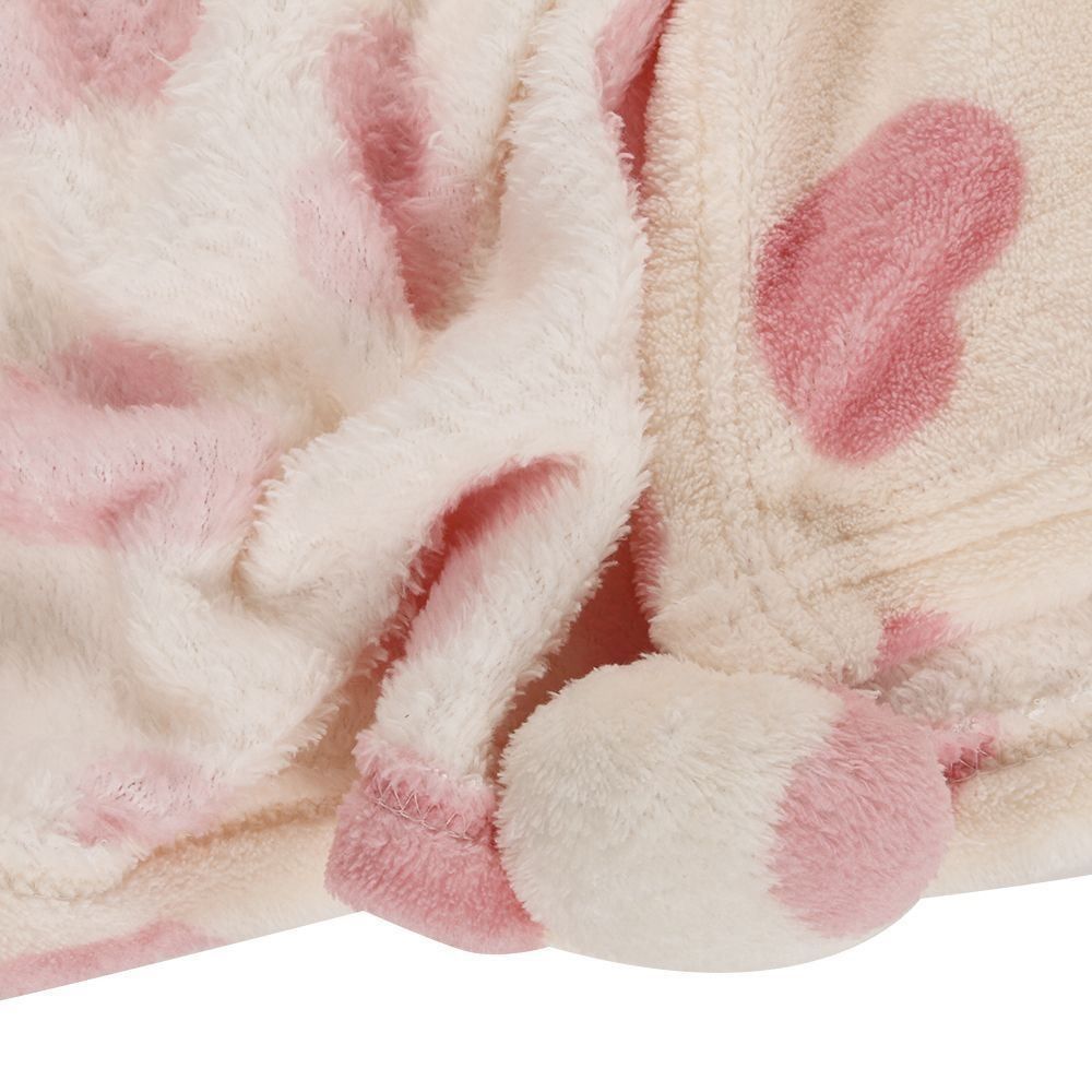 Cobertor Solteiro Infantil Pompom Havan Kids - Coração Rosa