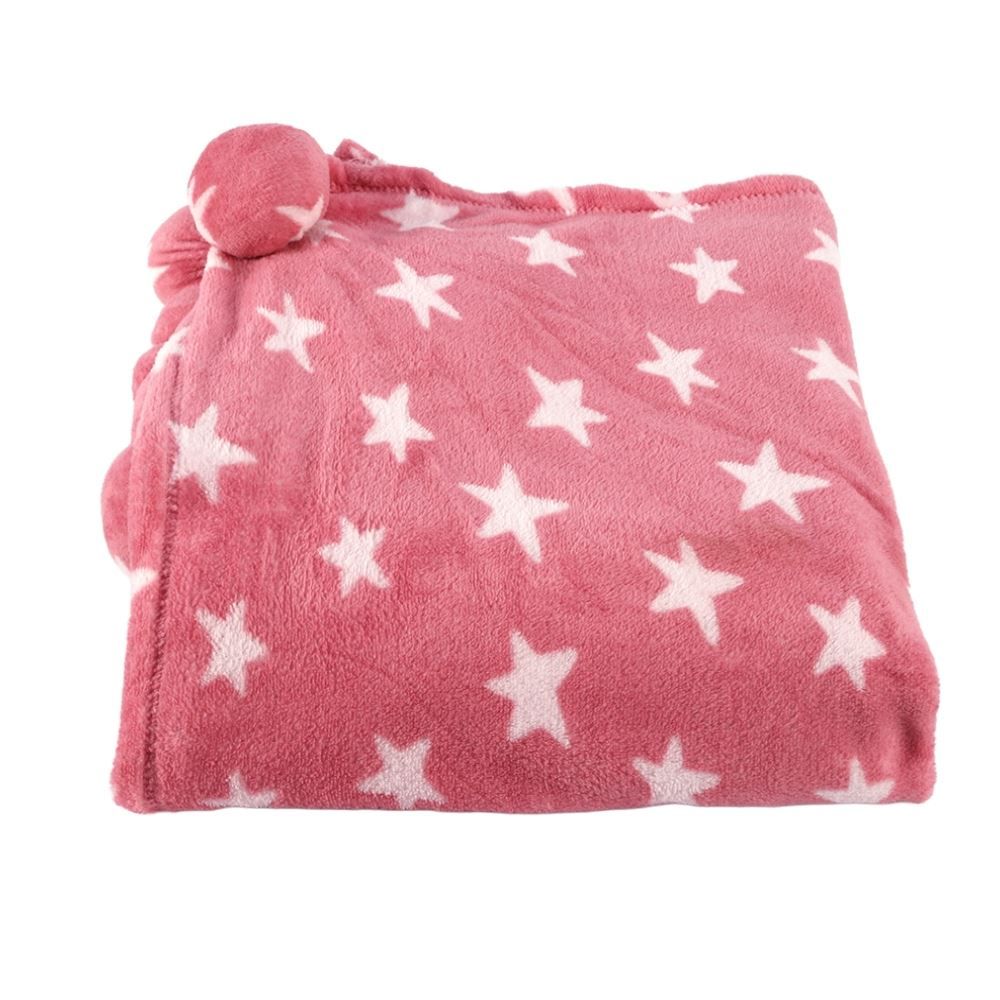 Cobertor Solteiro Infantil Pompom Havan Kids - Rosa Estrela