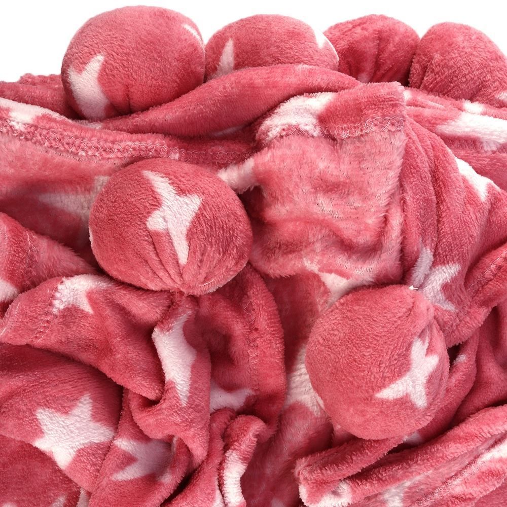 Cobertor Solteiro Infantil Pompom Havan Kids - Rosa Estrela