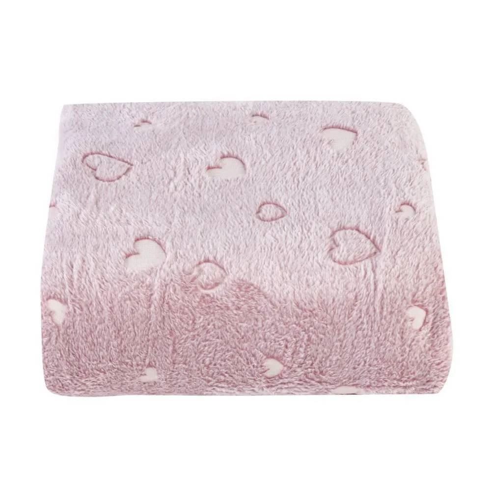 Cobertor Solteiro Microfibra 3D Havan Casa - Coração Rose