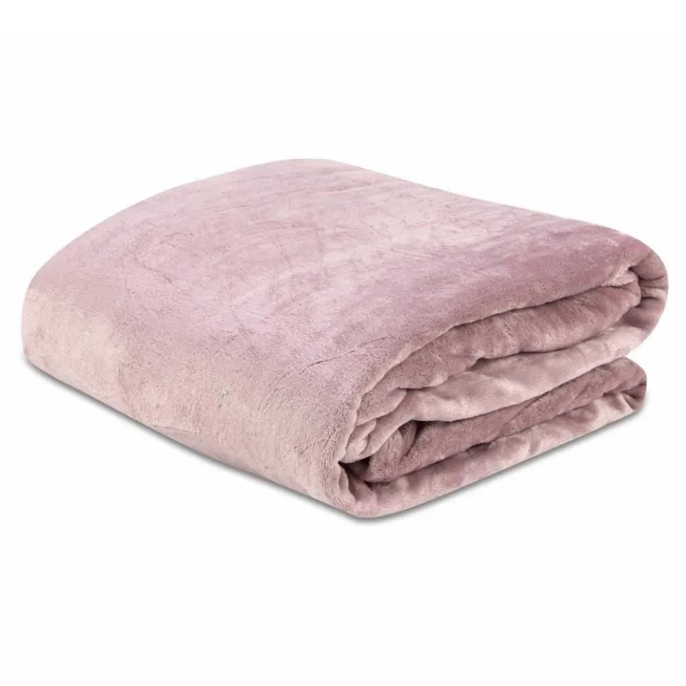 Cobertor Solteiro Microfibra Velour Clássico Camesa - Rosa Bebê