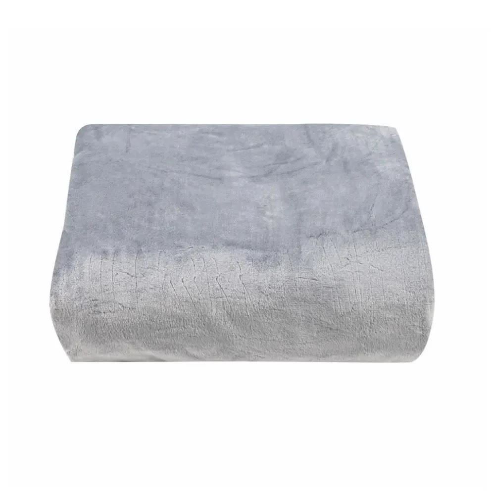 Cobertor Solteiro Microfibra Velour Clássico Camesa - Cinza Claro