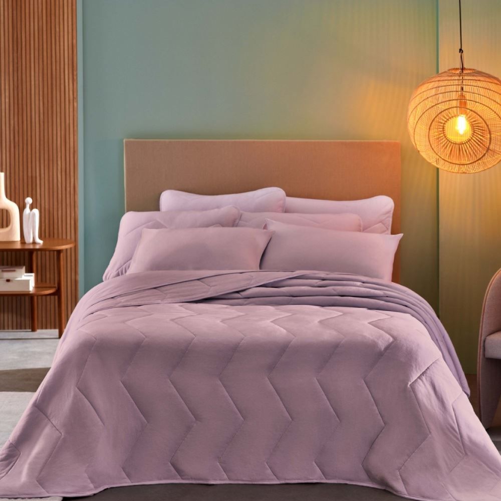 Cobre Leito Casal Liso 3 Peças Havan Casa - Rose